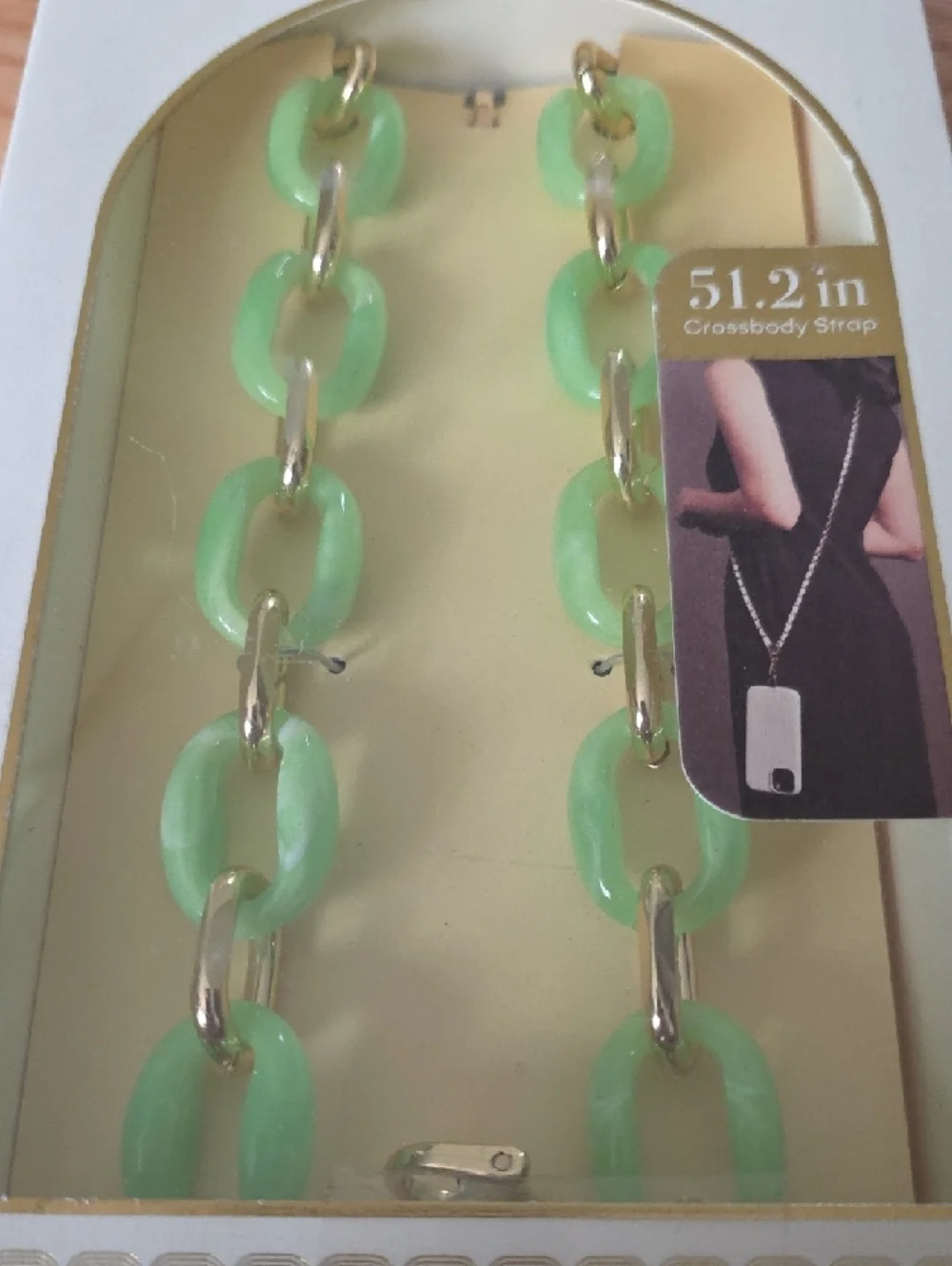 Green Chain Crossbody Phone Strap